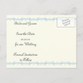 Paris bruiloft blauwe Eiffel Tower Save the Date Aankondigingskaart (Achterkant)