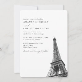 Paris Bruiloft Custom Eiffeltoren Foto Kaart