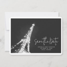 Paris Bruiloft Eiffeltoren Foto Save the Date Kaart