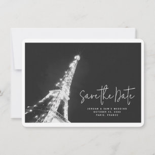Paris Bruiloft Eiffeltoren Foto Save the Date Kaart