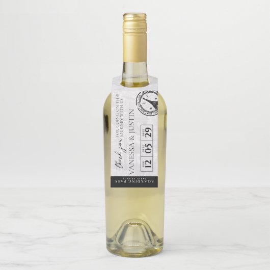 Paris bruiloft instapkaart flessenhanger (Op fles)