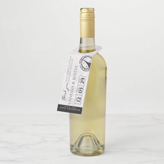 Paris bruiloft instapkaart flessenhanger (Schuin)