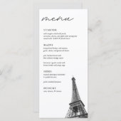 Paris Bruiloft Modern Elegant Diner Menu (Voorkant / Achterkant)
