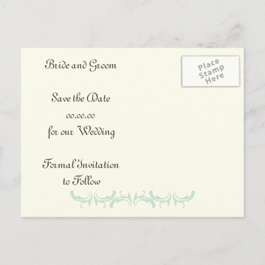 Paris bruiloft munt Eiffeltoren Save the Date Aankondigingskaart (Achterkant)