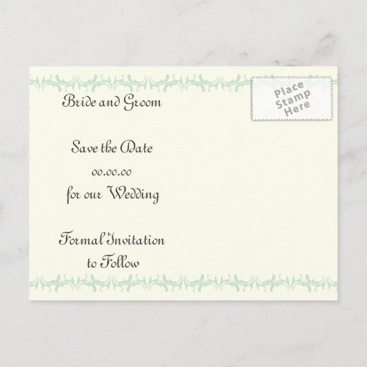 Paris bruiloft munt Eiffeltoren Save the Date Aankondigingskaart (Achterkant)