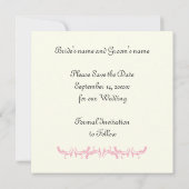 Paris bruiloft roze Eiffeltoren Save the Date kaar (Achterkant)