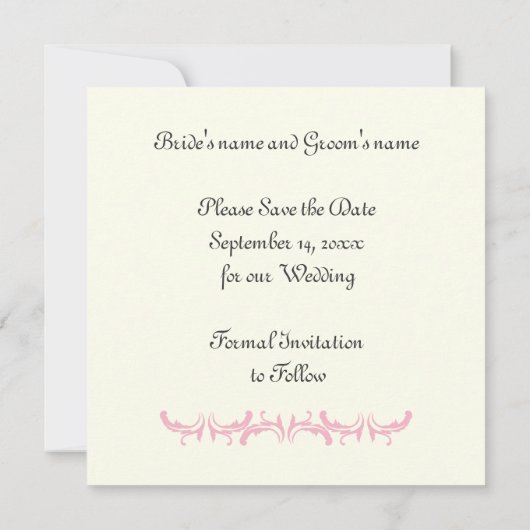 Paris bruiloft roze Eiffeltoren Save the Date kaar (Achterkant)