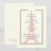 Paris bruiloft roze Eiffeltoren vrijgezellenfeest Kaart (Voorkant / Achterkant)