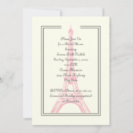Paris bruiloft roze Eiffeltoren vrijgezellenfeest Kaart