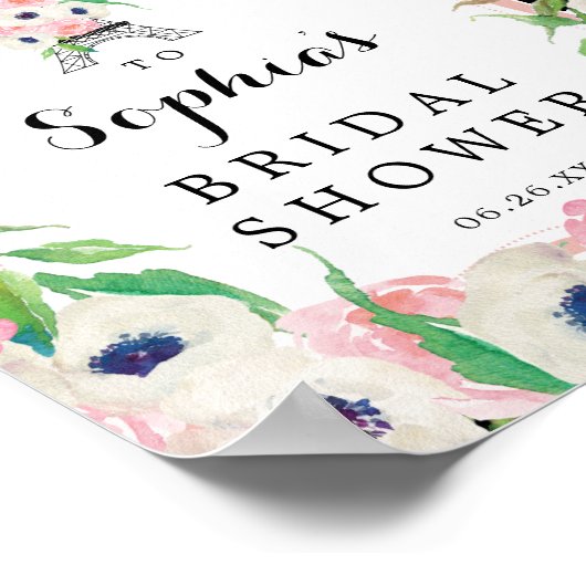 Paris Bruiloft Welcome Bord Poster (Hoek)