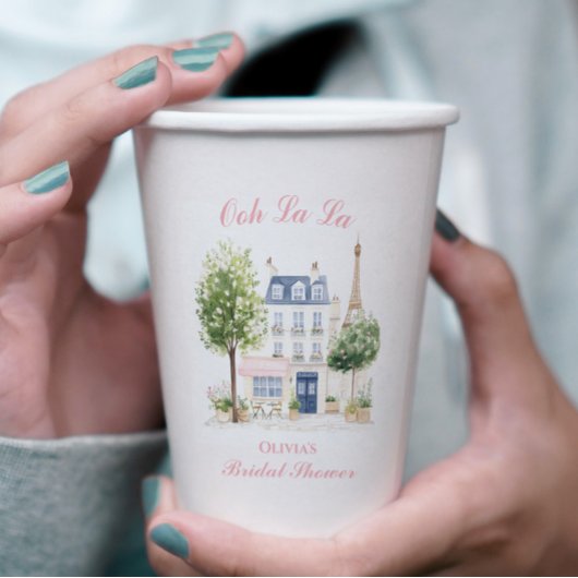 Paris Bruiloftsfeest Parisian Cafe Papieren Bekers