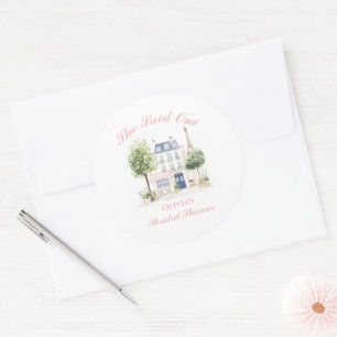 Paris Bruiloftsfeest Parisian Cafe Ronde Sticker