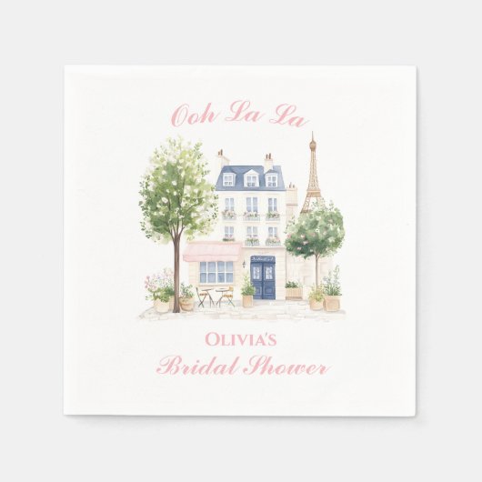 Paris Bruiloftsfeestje Parijse Café Servet (Voorkant)