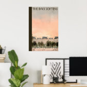 Paris Building Row Poster  Sunset Cityscape Quote (Thuiskantoor)