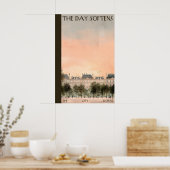 Paris Building Row Poster  Sunset Cityscape Quote (Keuken)
