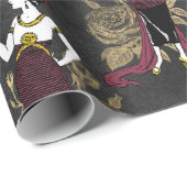  Paris Burgundy en Faux Gold Wine Art Deco Cadeaupapier (Rol Hoek)