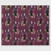  Paris Burgundy en Faux Gold Wine Art Deco Cadeaupapier (Vlak)