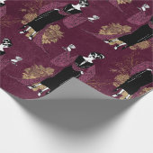  Paris Burgundy en Faux Gold Wine Art Deco Cadeaupapier (Hoek)