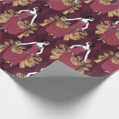  Paris Burgundy Red en Gold Art Deco Cadeaupapier (Hoek)