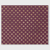  Paris Burgundy Red en Gold Fleur de Lis Cadeaupapier (Vlak)
