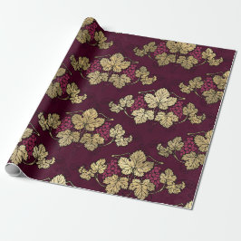  Paris Burgundy Red en Gold Wine Cadeaupapier