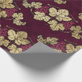  Paris Burgundy Red en Gold Wine Cadeaupapier (Hoek)