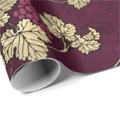  Paris Burgundy Red en Gold Wine Cadeaupapier (Rol Hoek)