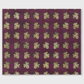  Paris Burgundy Red en Gold Wine Cadeaupapier (Vlak)