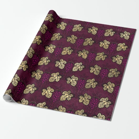  Paris Burgundy Red en Gold Wine Cadeaupapier (Uitgerold)