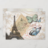 Paris Butterfly Elegant Vrijgezellenfeest Kaart (Voorkant / Achterkant)