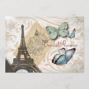 Paris Butterfly Elegant  Vrijgezellenfeest Kaart