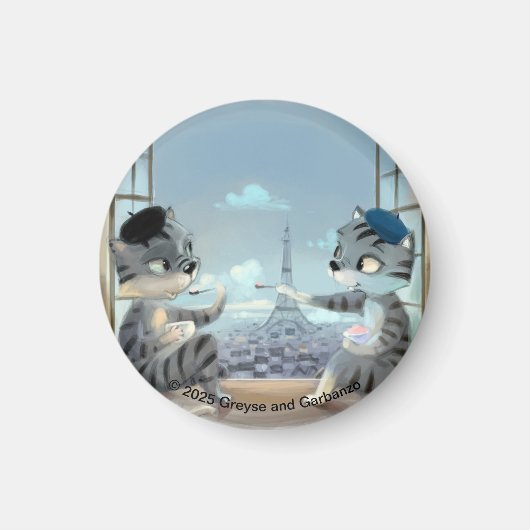 Paris by Day Circle Magnet (Diverse maten) (Voorkant)