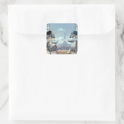 Paris by Day Classic Square Stickers (Tas)