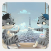 Paris by Day Classic Square Stickers (Voorkant)