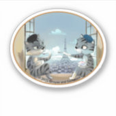 Paris by Day Ovaal Vinyl Sticker (Diverse Maten) (Voorkant)