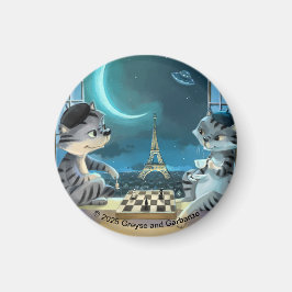 Paris by Night Circle Magnet (Diverse maten)