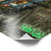 Paris Cafe and Lamp in Rain - Foto Afdruk (Hoek)