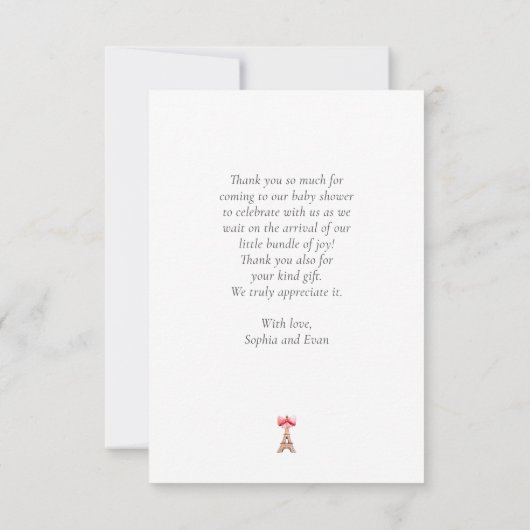 Paris Café Bakkerij Aquarel  Bedankkaart (Achterkant)