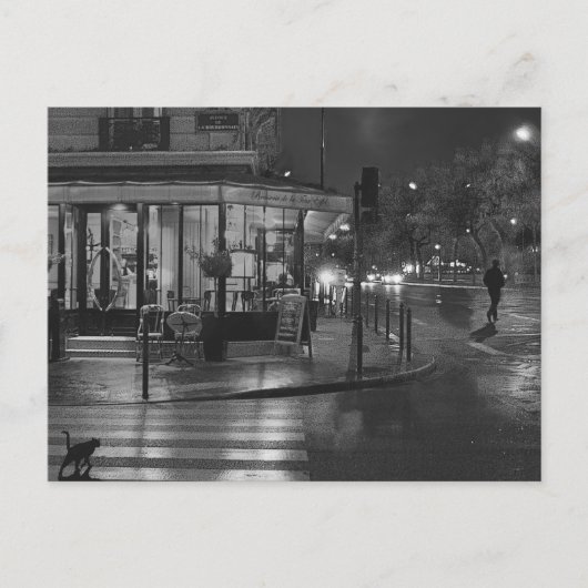 Paris Cafe bij nacht Briefkaart (Voorkant)