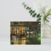 Paris Cafe bij nacht Briefkaart (Staand voorkant)
