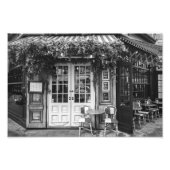 Paris Cafe - Black and White - Foto Afdruk (Voorkant)