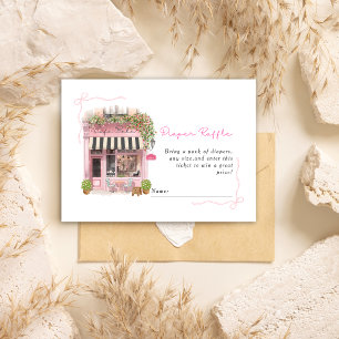 Paris Café Bonjour Bebe Roze Strik Baby Shower Informatiekaartje