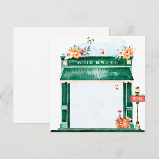 Paris Cafe Boulangerie Aquarel Advies Voor Moeder Kaart (Voorkant / Achterkant)