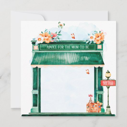 Paris Cafe Boulangerie Aquarel Advies Voor Moeder Kaart (Voorkant)