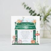 Paris Café Boulangerie Aquarel Baby Shower Bedankt (Staand voorkant)