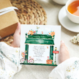 Paris Cafe Boulangerie Aquarel Baby Shower Tha Bedankkaart