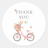 Paris Cafe Boulangerie Pink Bicycle Waterverf Ronde Sticker (Voorkant)