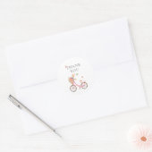 Paris Cafe Boulangerie Pink Bicycle Waterverf Ronde Sticker (Envelop)