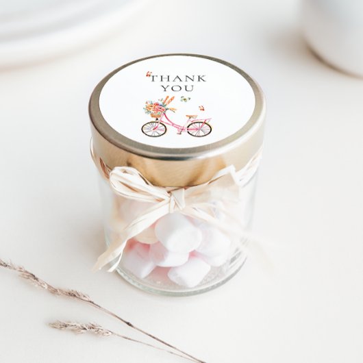 Paris Cafe Boulangerie Pink Bicycle Waterverf Ronde Sticker