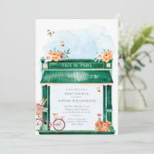 Paris Cafe Boulangerie Waterverf Baby shower Kaart (Staand voorkant)